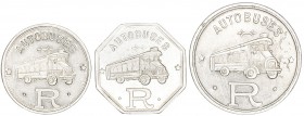 Barcelona. Autobuses Roca. 10, 15 y 20 céntimos. (AL. 1184 a 1186). 3 monedas, serie completa. EBC-/EBC.