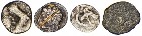 Lote de 3 divisores de la Galia y un bronce de Massalia. Total 4 monedas. A examinar. RC/MBC.