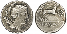 Lote de 2 denarios de la República. A examinar. BC-/MBC.