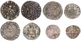 Lote de 8 vellones medievales. A examinar. BC/MBC.