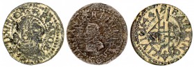1641, 1644 y 1645. Guerra dels Segadors. Barcelona. 1 sisè. Lote de 3 monedas. A examinar. BC+/MBC-.