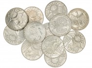 Alemania. 1972. 10 marcos. Juegos Olímpicos - Múnich '72. Lote de 12 monedas. A examinar. S/C-/S/C.