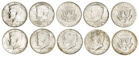 Estados Unidos. 1964. Kennedy. Denver y Filadelfia. 1/2 dólar. Lote de 10 monedas. Imprescindible examinar. EBC+/S/C.
