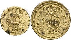 Ponderales, 2 escudos (6,73 g) y 8 escudos (26,87 g). Ex Heritage 15/05/2014, nº 62274. MBC+.
