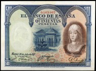 1927. 500 pesetas. (Ed. B111) (Ed. 327). 24 de julio, Isabel la Católica. Raro así. EBC+.