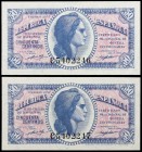 1937. 50 céntimos. (Ed. C42a) (Ed. 391a). Pareja correlativa. Serie C. S/C.
