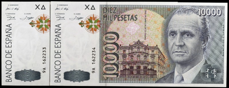 1992. 10000 pesetas. (Ed. E11b) (Ed. 485b). 12 de octubre, Juan Carlos I. Pareja...