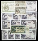 1936 a 1954. Lote de 15 billetes de distintos valores, algunos correlativos. A examinar. MBC-/EBC.