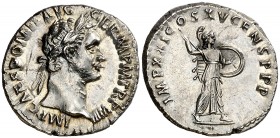 (90 d.C.). Domiciano. Denario. (Spink 2734) (S. 261) (RIC. 689). Bella. 3,35 g. EBC.
