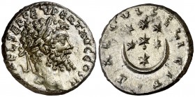 (194 d.C.). Septimio Severo. Denario. (Spink 6361) (S. 628a) (RIC. 417). Bella. 3,56 g. EBC+/EBC.