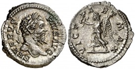 (204 d.C.). Septimio Severo. Denario. (Spink 6372) (S. 744) (RIC. 295). Bella. 3,42 g. EBC.