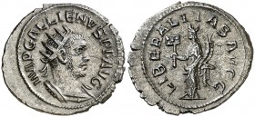 (255 d.C.). Galieno. Antoniniano. (Spink 10277 var) (S. 567) (RIC. 443). 3,22 g. EBC.