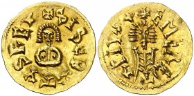 Sisebuto (612-621). Emerita (Mérida). Triente. (CNV. 258.17) (R.Pliego 286c). 1,53 g. EBC-.