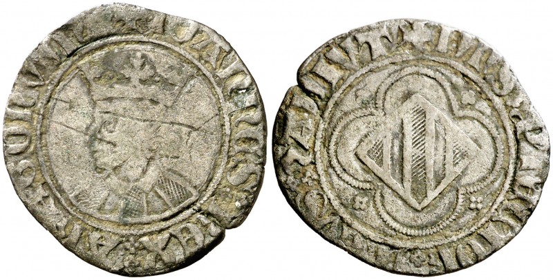 Joan I (1387-1396). Perpinyà. Doble coronat. (Cru.V.S. 475) (Cru.C.G. 2286). A l...