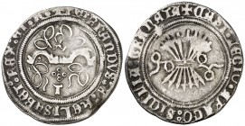 Reyes Católicos. Toledo. 1/2 real. (AC. 285). Rara. 1,53 g. MBC.