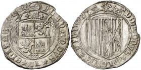 Reyes Católicos. Segovia. 1 real. (AC. 376). Anterior a la Pragmática. Leones coronados. Águilas de Sicilia coronadas y afrontadas. Mínimo defecto de ...