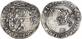 Reyes Católicos. Segovia. 2 reales. (AC. 507). Acueducto de tres arcos y dos pisos. Flor como separación de leyendas. Ex Áureo & Calicó 05/04/1995, nº...