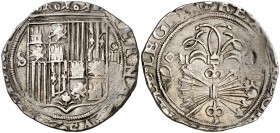 Reyes Católicos. Sevilla. . 4 reales. (AC. 564). Recortada. 12,70 g. MBC.