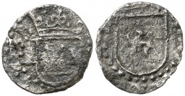 s/d. Felipe II. Potosí 1/4 de real. (AC. tipo 57). P a izquierda del castillo. Grieta. Ex Áureo 03/03/1999, nº 1434. Ex Colección Princesa de Eboli 20...
