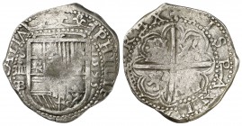 1595. Felipe II. Sevilla. B. 4 reales. (AC. 589) (Cal. Edición 2008 nº 403, mismo ejemplar). Rara. 13,49 g. MBC.