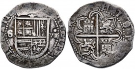 s/d. Felipe II. Sevilla. . 8 reales. (AC. 720). 26,98 g. MBC-/MBC.
