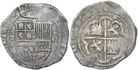 s/d. Felipe II. Toledo. M. 8 reales. (AC. 748). Escasa. 27,19 g. MBC-.
