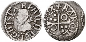 1632. Felipe IV. Barcelona. 1/2 croat. (AC. 538) (Cru.C.G. 4419b var). Ex Colección Ègara 26/04/2017, nº 787. Ex Áureo & Calicó 31/05/2018, nº 551. Ra...