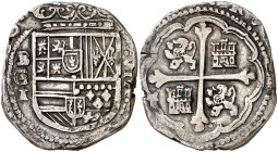 ¿Felipe IV?. Granada. 8 reales. Leones y castillos. Falsa de época muy curiosa. 20,43 g. MBC.