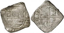 1662. Felipe IV. MD (Madrid). (A). 8 reales. (AC. 1266.2). Leones y castillos. La leyenda del reverso comienza a las 9h del reloj. Acuñación floja. Ra...