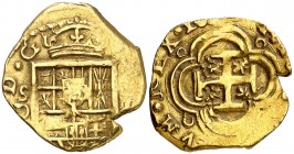 16(...). Felipe IV. Sevilla. D. 1 escudo. (AC. tipo 370). Pátina de monetario. Ex Colección Velázquez 25/04/2019, nº 420. Rara. 3,35 g. MBC+.