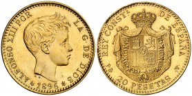 1896*1961. Franco. PGV. 20 pesetas. (AC. 172). Acuñación de 900 ejemplares. Rara, 6,45 g. S/C-.