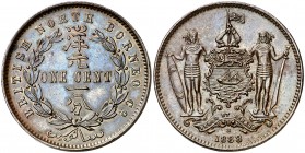 Borneo del Norte británico. 1888. H (Heaton). 1 centavo. (Kr. 2). Bella. Escasa así. CU. 9,26 g. EBC+.