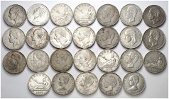 1870 a 1898. 5 pesetas. Lote de 26 monedas. A examinar. BC/BC+.