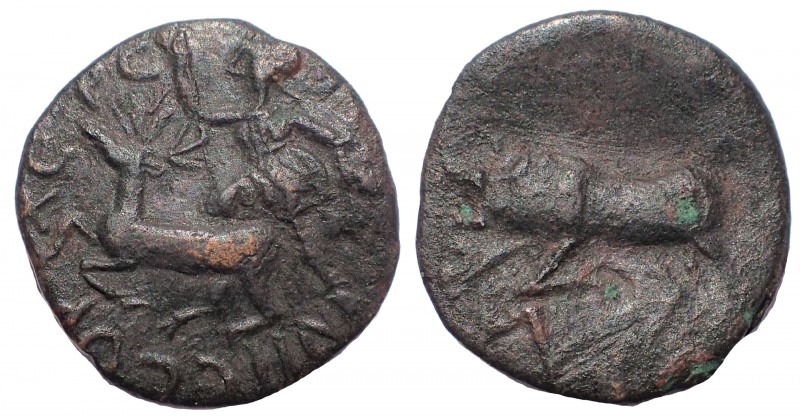 Tauric Chersonesos, Chersonesos. Circa 45–44 BC. Æ 20 mm. 3.4 gm. Obv: Artemis P...