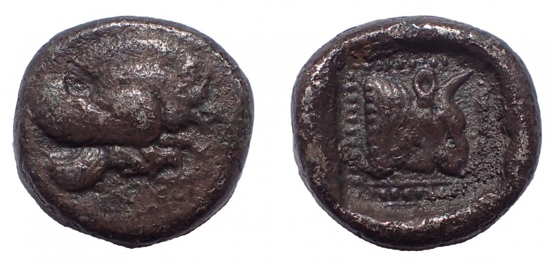 Ionia. Samos. 1/2 Siglos (Circa 520 BC) 12 mm. 2.5 gm. Obv: Forepart of winged b...