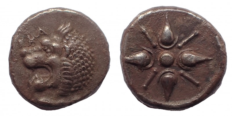 Carian Satraps. Hecatomnus (ca. 392/1-377/6 BC). AR drachm 16 mm. 4.1 gm. Obv: H...