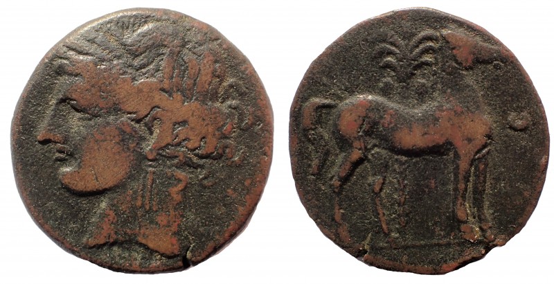 Carthage, First Punic War. Circa 264-241 BC. Æ 2 Shekels 28 mm. 14.6 gm. Reduced...