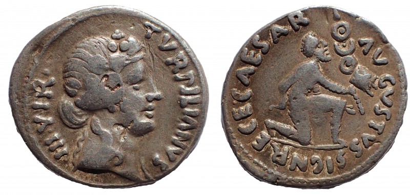 Octavian as Augustus, 27 BC – 14 AD Denarius circa 19 BC, AR 20mm. 3.7 gm. Obv: ...