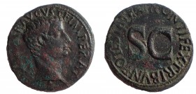 Tiberius, as Caesar, 4-14 AD. Æ As, Rare