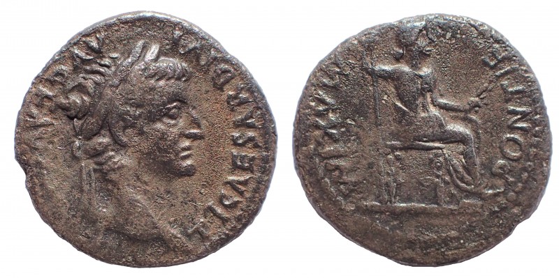 Tiberius (AD 14-37). AR denarius 19 mm. 3.4 gm. Lugdunum. Obv: TI CAESAR DIVI-AV...