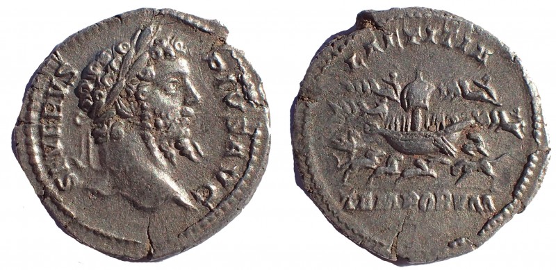 Septimius Severus (193-211). Denarius. Rome. 20 mm. 3.0 gm. Obv: SEVERVS PIVS AV...