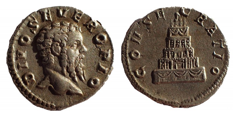 Divus Septimius Severus (Died 211). Denarius. 18 mm. 2.4 gm. Rome. Obv: DIVO SEV...