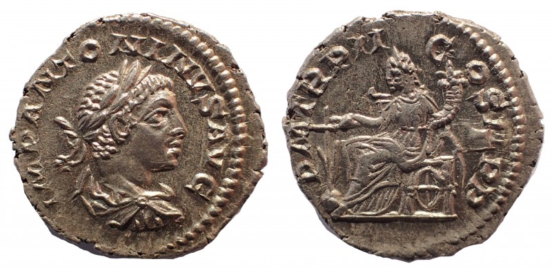 Elagabalus, 218-222 AD. AR denarius, 19 mm, 2.89 gm. Rome mint, 219 AD. Obv: Lau...