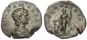 Julia Mamaea, mother of Severus Alexander, 222-235 AD.  AE Sestertius.   IVNO CONSERVATRIX Reverse