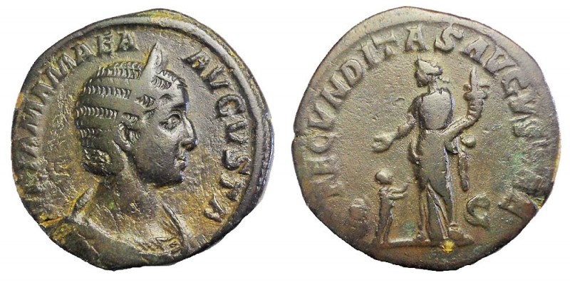 Julia Mamaea, mother of Severus Alexander, as Augusta 222-235 AD. Æ Sestertius, ...