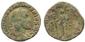 Maximinus, 235-238 AD. AE Sestertius. Fides Reverse.