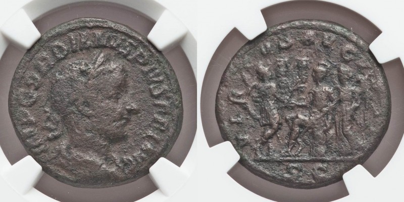 Gordian III (AD 238-244). AE As 24 mm. NGC Fine. Rome, AD 241-243. Obv: IMP GORD...