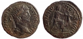Thrace. Hadrianopolis. Caracalla, 198-217. Ae  28. Hercules and the Keryneian hind. Rare.