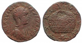 Phoenicia. Tyre. Aquilia Severa, Augusta, 220-222. Tetrassarion Ae 27. Rare.