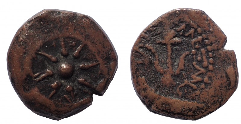 Electrotype. Judaea, Hasmoneans. Alexander Jannaeus. 103-76 BCE. Æ Prutah 15 mm....